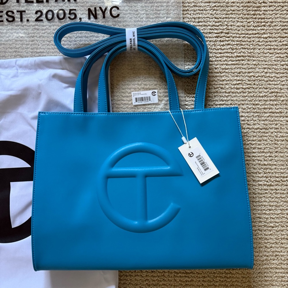 NWT Telfar Cyan Blue Medium Tote Bag